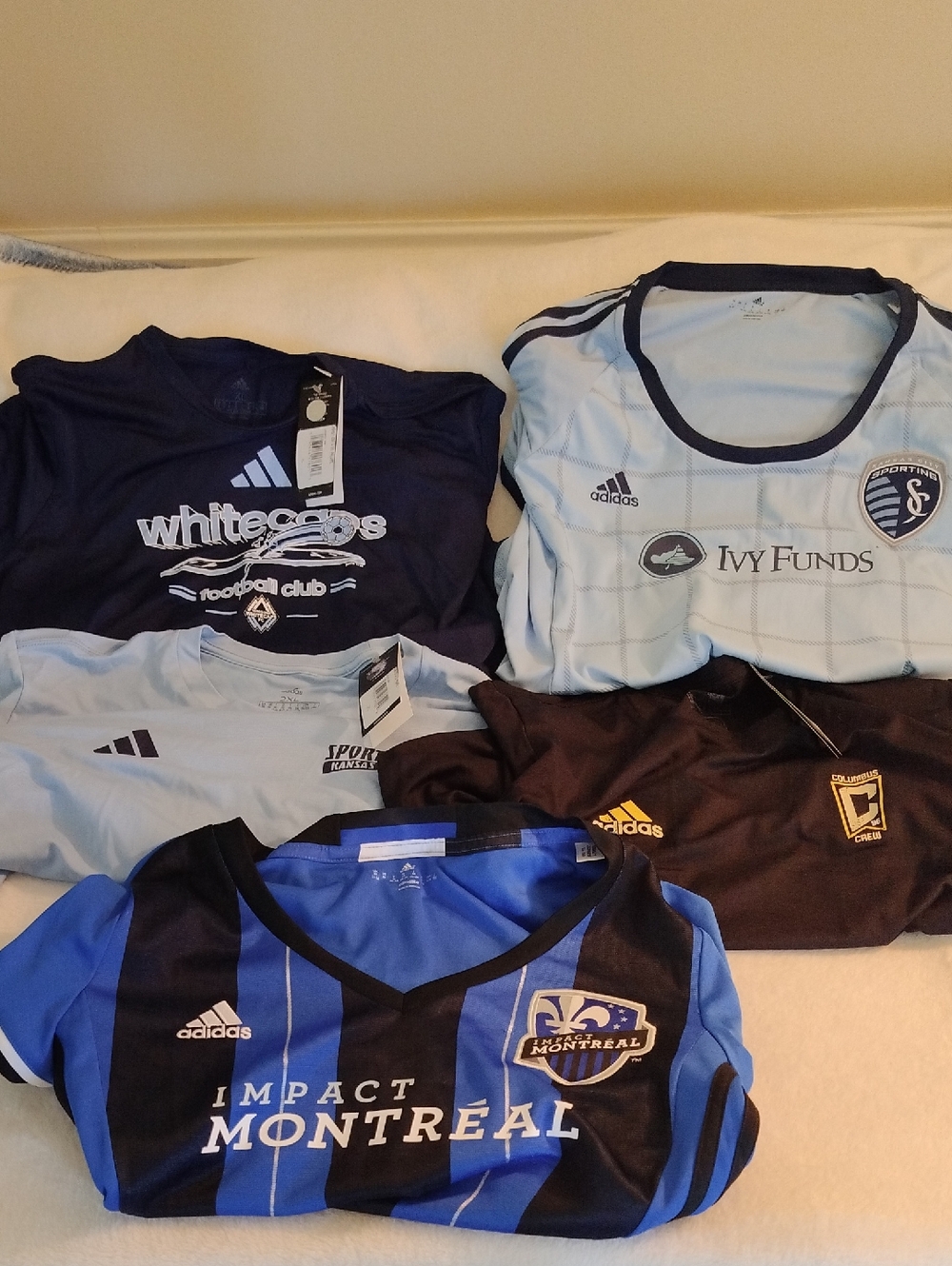 Adidas Pregame Columbus Crew Sporting KC Whitecaps Montreal Jersey Bundle W Rd